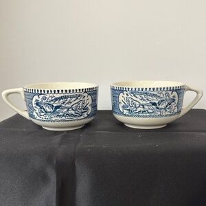 Royal China Blue and White Tea Cups- Set of 2